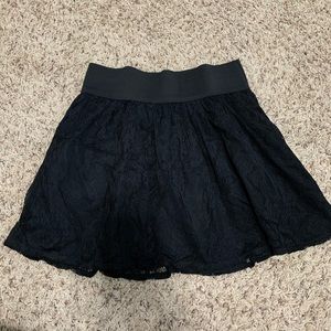 NWOT black lace mini skirt